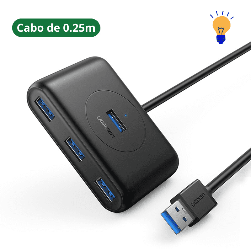 Adaptador USB Hub com 4 portas para USB 3.0 FlexiLink - InnovaShops