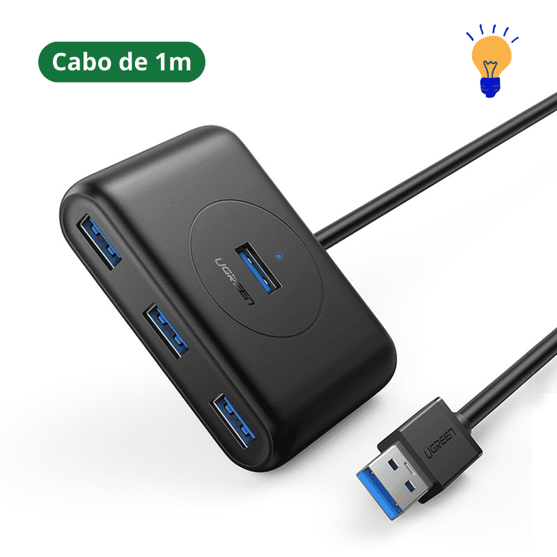 Adaptador USB Hub com 4 portas para USB 3.0 FlexiLink - InnovaShops