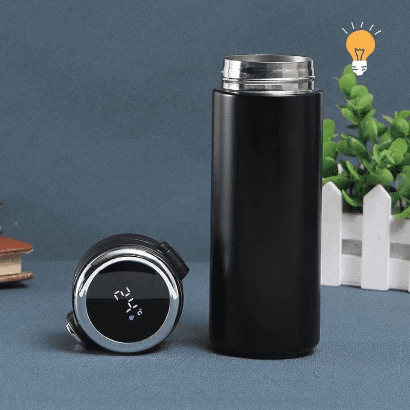 Garrafa Térmica com Led Indicador de Temperatura Steel Thermos - InnovaShops