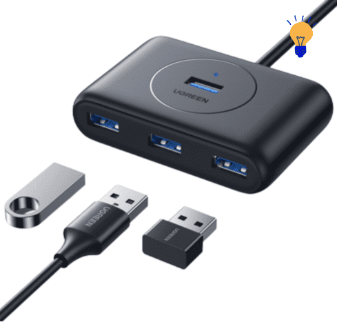 Adaptador USB Hub com 4 portas para USB 3.0 FlexiLink - InnovaShops