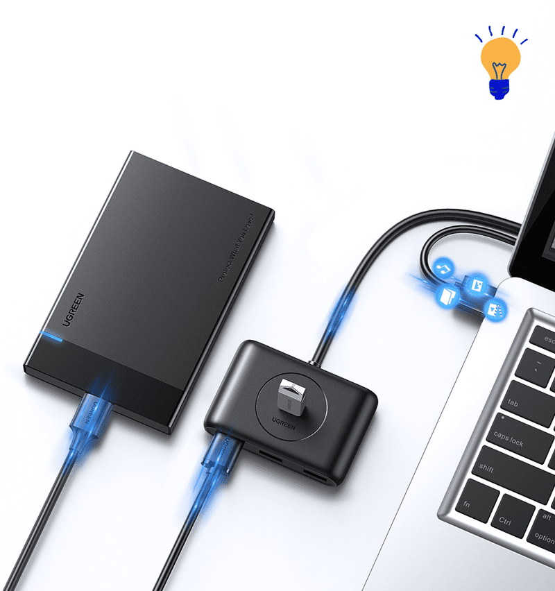 Adaptador USB Hub com 4 portas para USB 3.0 FlexiLink - InnovaShops