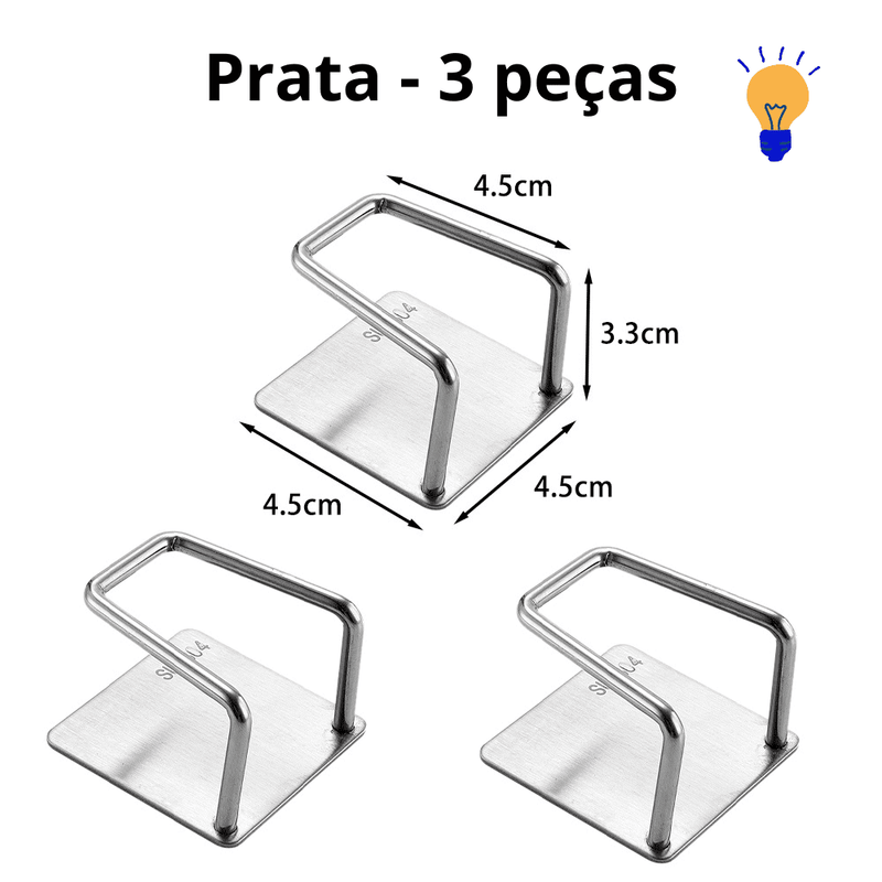 Conjunto de Suporte para Esponja de Cozinha com 3 Peças SteelHold - InnovaShops