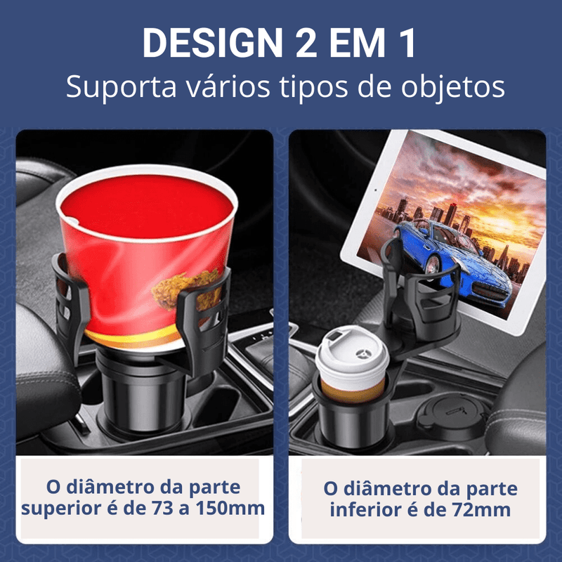 Suporte de Copo Ajustável para Carros 2 em 1 Cup Holder - InnovaShops